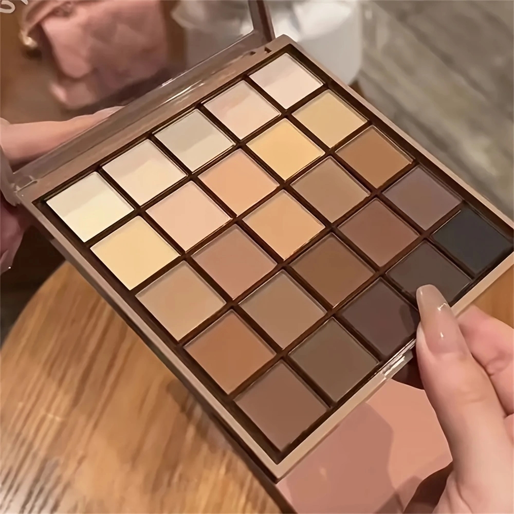 Beauty Huda Makeup - พาเลตต์อายแชโดว์ 25 สี - โทนสีเทาและน้ำตาลเอิร์ธโทนที่เป็นกลาง พร้อมเฉดสีกาแฟและช็อกโกแลต