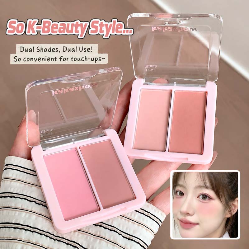 Beauty Makeup Palette - KAKASHOW พาเลทบลัชออนเนื้อครีม 2 สี ให้ลุคธรรมชาติ เนื้อแมตต์และฉ่ำวาว
