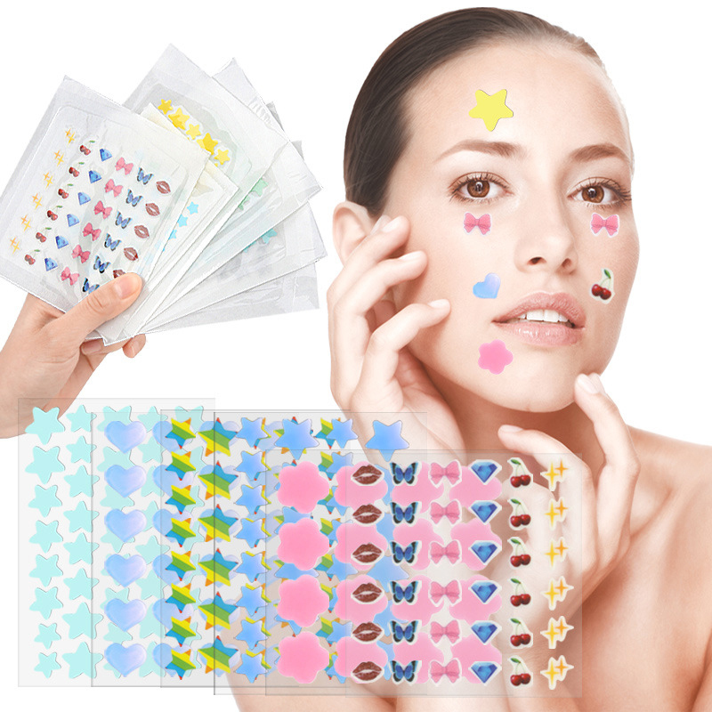 Beauty For Makeup - แผ่นแปะสิวการ์ตูนสีสันสดใส บำรุงผิว ปกปิดจุดด่างดำบนใบหน้า เครื่องมือแต่งหน้าเพื่อความงาม