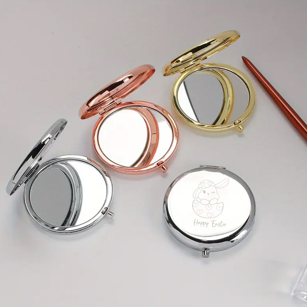 Beauty For Makeup - กระจกพกพาลายการ์ตูนกระต่ายน่ารัก 1 ชิ้น กระจกแต่งหน้าทรงกลม กระจกวงกลม ของที่ระลึกงานพิธีต่างๆ