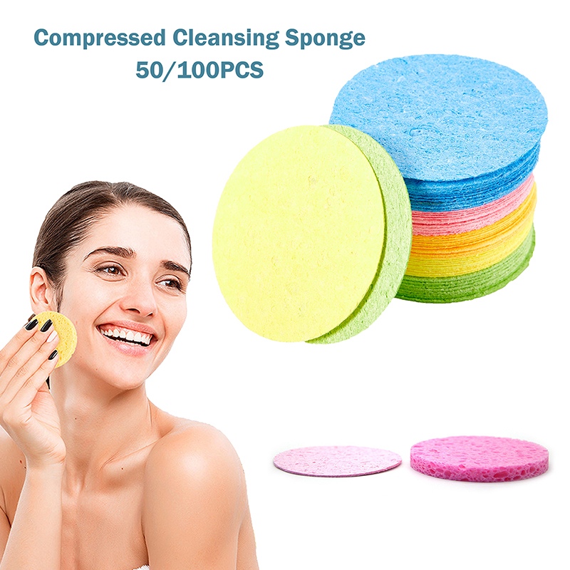 Electric Face Cleanser Brush - แปรงล้างใบหน้าทำจากผ้าฝ้ายอัดใยเซลลูโลสธรรมชาติขนาด50/100ชิ้นอุปกรณ์ดูแลผิว