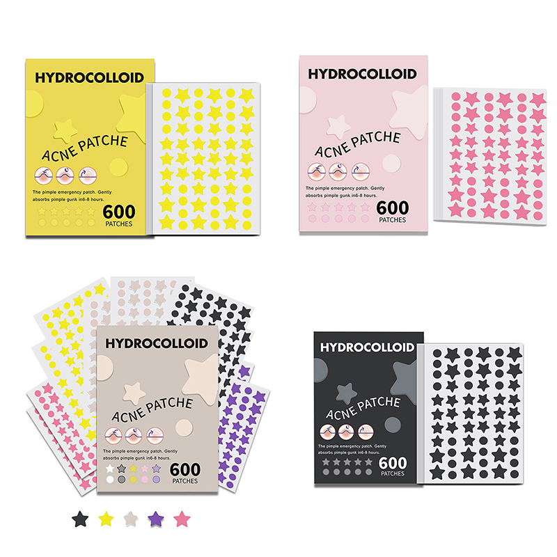 Beauty For Makeup - แผ่นแปะสิวรูปดาว 600 ชิ้น/ชุด สีสันสดใส ปกปิดสิว ดูแลผิวหน้า