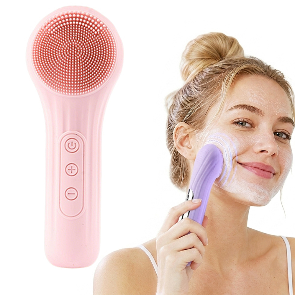 Electric Face Cleanser Brush - แปรงทำความสะอาดผิวหน้าไฟฟ้า ซิลิโคนสั่นสะเทือนโซนิค อุปกรณ์ทำความสะอาดรูขุมขนพร้อมระบบทำความร้อนและนวด ชาร์จไฟได้ อุปกรณ์ดูแลผิวหน้าและจมูก