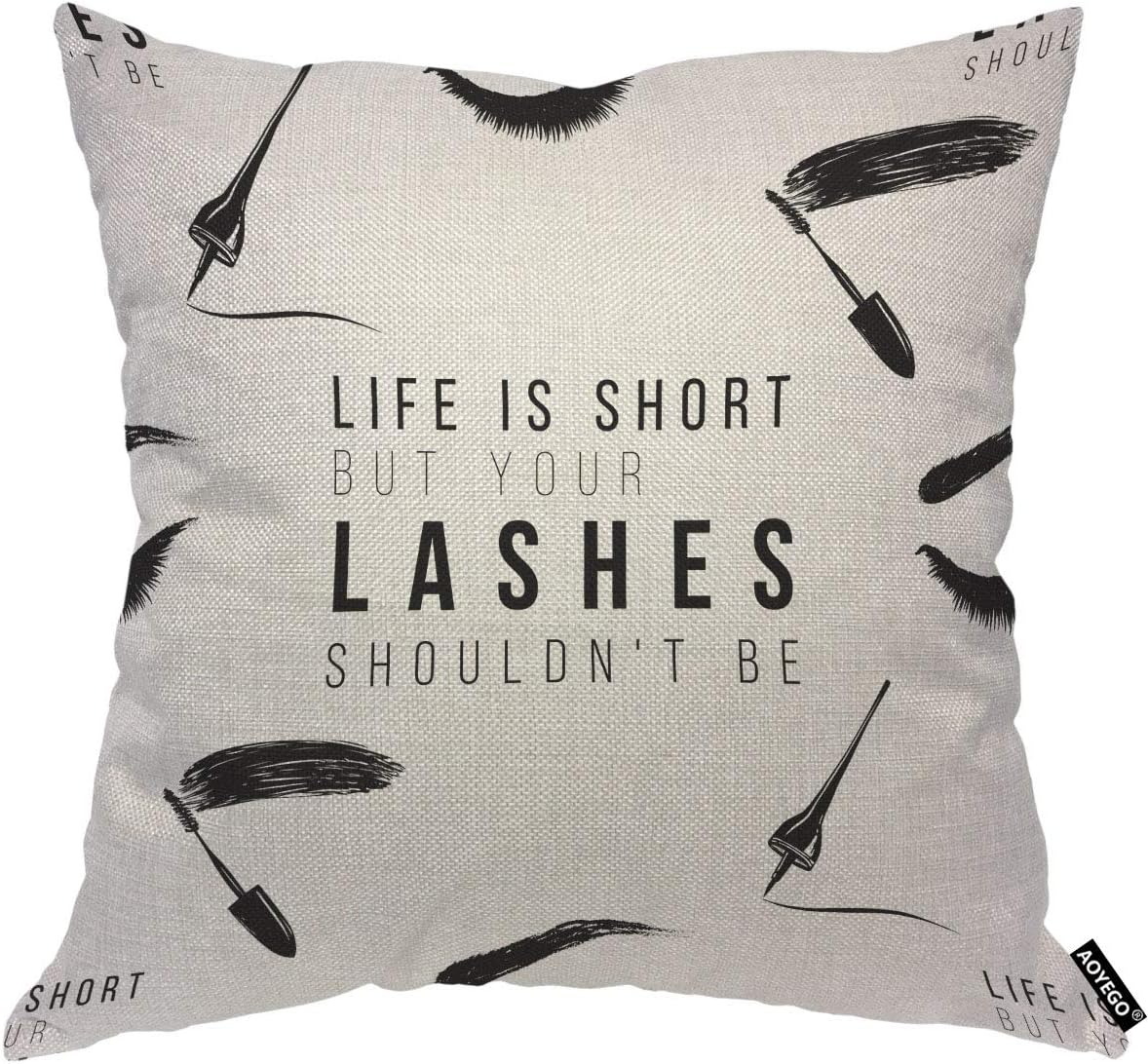 ปลอกหมอนลายคำคมตลกเกี่ยวกับขนต - Beauty Makeup Quotes Funny บทวิจารณ์และราคา