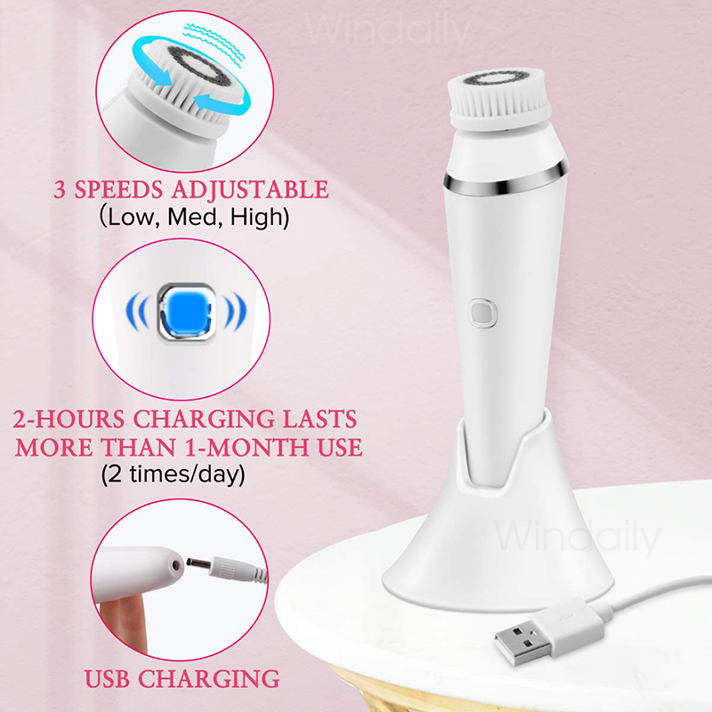 4 in 1 แปรงทําความสะอาดผิวหน้า - Electric Face Cleanser Brush บทวิจารณ์และราคา