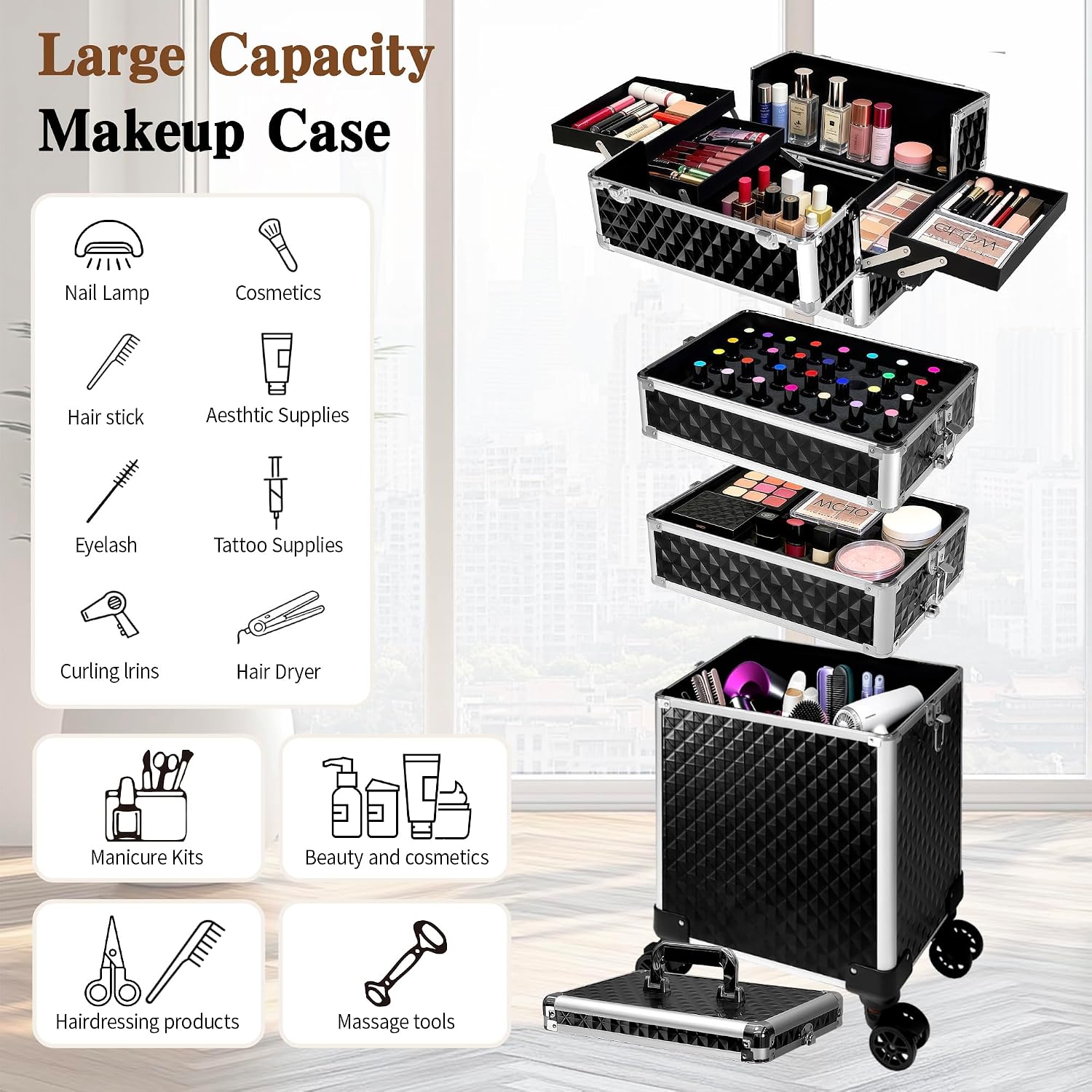 กระเป๋าเครื่องสำอางแบบมีล้อ, ก - Beauty For Makeup บทวิจารณ์และราคา