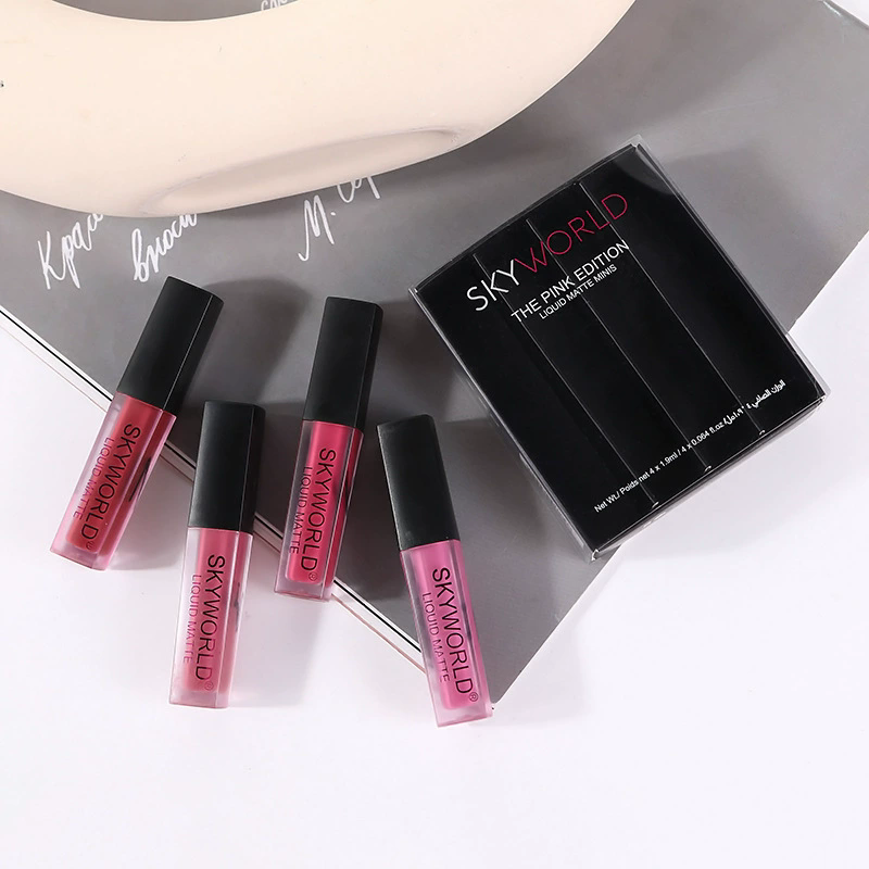 4pcs ชุดลิปสติก Matte Lip GLOS - Beauty Huda Makeup บทวิจารณ์และราคา